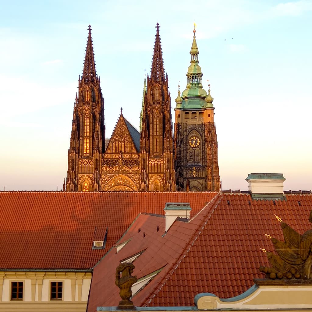 Svatovítská katedrála, pohled ze střechy Arcibiskupského paláce